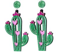 SAFIGLE Boucles d'Oreilles Pendantes Cactus pour Femmes Bijoux Boho en Plantes Design Unique pour Anniversaire Accessoire de Mode Taille Standard