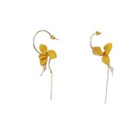 SAFIGLE Boucles Oreilles Femmes Pétales Légères Alliage Plaqué Pendentif Fleur avec Cadeau Anniversaire et Mariage Mode Élégante pour Filles et Dames Couleur Jaune