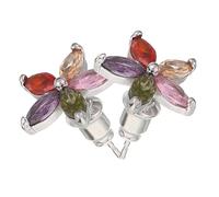 SAFIGLE Boucles Oreilles Fleur Zircon Coloré Légères Clous pour Femmes et Jeunes Filles Bijoux Confortables pour Usage Quotidien et Occasions Spéciales