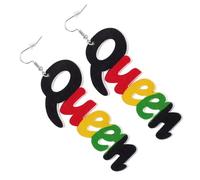SAFIGLE Boucles Oreilles Pendantes Lettre Reine Femme Style Africain Bijoux Oreille Pour Robe Shirt Jupes
