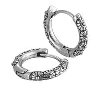 SAFIGLE Boucles Oreilles Pendantes Style Punk Rétro Gravure Fleur Bijoux Unisexes avec Fermoir Verrou Décoration Oreille Hip Hop