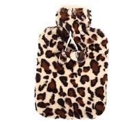 SAFIGLE Bouillotte Avec Housse Peluche Modèle Portable Pour Mains Et Ventre Pour Réchauffer Extérieur Coloris Léopard