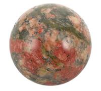SAFIGLE Boule de Cristal Naturelle Sphérique Polie 3cm Décoration Feng Shui | Surface Lisse Éclatante Veines Multicolores, Support pour Sphère en Cristal Inclus, Style Bohème Élégant