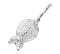 SAFIGLE Bouteille d'eau Bénite Catholique en Alliage Argenté Flacon en Verre Décoratif Petit Format Récipient d'eau Baptismale pour Usage Religieux et Fêtes Chrétiennes Accessoire