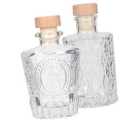 SAFIGLE Bouteilles en Verre Transparentes Scellées, Kit 2 Pièces, Contenant Alimentaire Hermétique, Bouteilles à Vin Miniatures Réutilisables, pour Conservation Et Stockage Cuisine