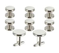 SAFIGLE Boutons de Manchette Classiques Ronds Style Français Cuivrés Élégants pour Hommes Tenue Formelle Mariage Fête 8 Pièces Blanc