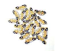 SAFIGLE Boutons en Bois Créatifs Forme Voiture Berline Blanche, Lot de 2 Sachets de 100 Pièces, Boutons Polyvalents pour Couture, Tricot et Loisirs Créatifs, Décoration DIY