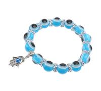 SAFIGLE Bracelet Œil Maléfique Fatima Vintage Perlé Bleu Ciel Amulette Féminin Protection Fête Anniversaire