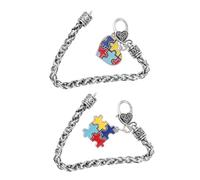 SAFIGLE Bracelet Puzzle Sensibilisation Autisme en Alliage de Zinc, Lot 2 Pièces, Petit et Léger, Garçon et Filles, Usage Quotidien et Présent Symbolique