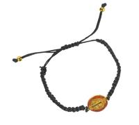 SAFIGLE Bracelet Saint Benoît Réglable pour Femmes et Adolescents Protection Religieuse Tressé Noir Élégant Catholique et Confortable