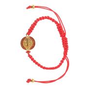SAFIGLE Bracelet Saint Benoît Tressé Réglable pour Femmes et Adolescents Cordon Rouge Fait Main Religieux de Protection Catholique Polyvalent