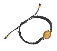 SAFIGLE Bracelet Tressé Réglable Saint Benoît pour Hommes Artisanal Cordon Noir Religieux Élégant Homme Fête des Pères