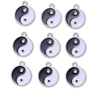 SAFIGLE Breloques Tai Chi En Alliage De Zinc Bain D'huile Double Face, Pendentifs Yin Yang Ronds, Lot De 9, Accessoires Diy Pour Bracelets Et Colliers, Usage Artisanat Et Création Bijoux