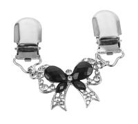 SAFIGLE Broche à Vêtements en Alliage Nœud Noir, Pince à Pull et Châle Légère, Fermoir Polyvalent pour Femmes, Accessoire Élégant pour Cardigan, Robe et Écharpe, Taille Unique