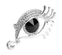 SAFIGLE Broche d'Œil, Accessoire de Mode Féminin, Métal Plaqué Argenté Noir, Décoration pour Cardigan et Châle, Épingle à Poitrine, Matériau Résistant, Port Agréable