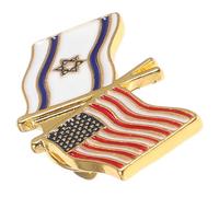 SAFIGLE Broche en Alliage Métal Drapeau Israël et Drapeau Américain Épingle à Revers Décorative Patriotique Accessoire Vestimentaire pour Vêtements et Chapeaux Événements et Festivals