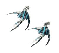 SAFIGLE Broche Oiseau Hirondelle Peinte En Alliage 2 Pièces Épingle à Poitrine Créative Femme Fête Accessoire Vêtements