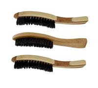 SAFIGLE Brosse à Barbe en Poils de Sanglier 3Pcs Longue Manche Nettoyage pour Homme Barbe Entretiens Voyage