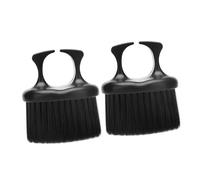SAFIGLE Brosse à Barbe Pour Hommes Lot De 2, Brosse De Barbier Compacte En Poils, Poignée Ergonomique Noire, Nettoyage Précis Moustache Cheveux, Usage Quotidien Et Présent Pratique