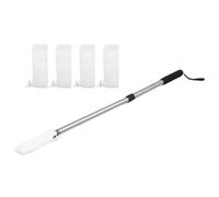 SAFIGLE Brosse de Nettoyage pour Espaces des Orteils avec Manche Télescopique Ergonomique Antidérapant, Tête Rotative Flexible en Silicone et Plastique, pour Seniors à Domicile
