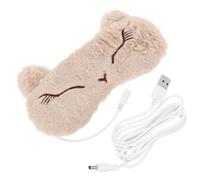 SAFIGLE Cache-œil de Sommeil Chauffant USB 3d en Velours Visière Occultante et Bande Élastique Haute Élasticité pour Voyage et Maison