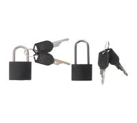 SAFIGLE Cadenas à Clé pour Casier de Salle de Sport, Petit Cadenas en Acier Inoxydable Noir, Lot de 2 Sets de Jeux, Sécurité pour Bagages, Paquet à Dos et Coffres, Serrure à Clé Compacte