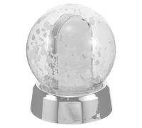 SAFIGLE Cadre Photo Boule à Neige 85 MM Diamètre X 100 MM Hauteur Base Argentée Boule à Neige en Plastique Vide Personnalisable pour Noël Saint-Valentin Mariage Kit DIY Papier