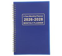 SAFIGLE Carnet de Planification Mensuelle 2026-2028 Agenda Quotidien Bleu Couverture Rigide Calendrier Mensuel Compact pour Bureau et École Planificateur D’Objectifs et Journal de