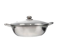 SAFIGLE Casserole Inox pour Plaques Induction et Gaz Faitout Double Compartiment avec Couvercle Verre Trempé Poignée Large Antidérapante Marmite Multifonction pour Fondue Chinoise et