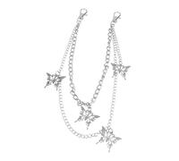 SAFIGLE Chaîne De Pantalon Pour Homme Et Femme Double Couche En Métal Argenté Rétro Chaîne De Taille Pour Jeans Style Unisexe Tenue De Soirée Club Disco