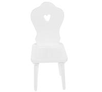 SAFIGLE Chaise Miniature en Bois 1:12 pour Maison de Poupée Modèle Cœur Creux Meuble Décoratif Accessoires Photo Jouet Garçon et Filles Chaise sans Accoudoirs Blanche