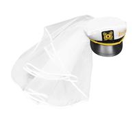 SAFIGLE Chapeau de Marin pour Femme Bleu Marine avec Voile Accessoire pour Enterrement de Vie de Jeune Fille Chapeau de Mariée Élégant pour Mariage et Fête à Thème