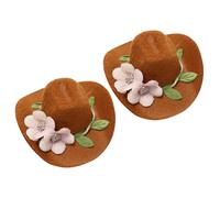 SAFIGLE Chapeaux Bouteille de Vin en Feutre Lot de 2 Décorations Festives Fleurs pour Fêtes de Fin d'Année