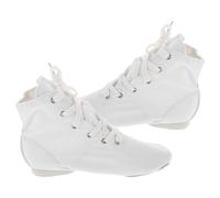 SAFIGLE Chaussures de Danse Jazz Montantes en Toile Blanche Taille 35 pour Garçons et Filles Baskets Polyvalentes pour Ballet et Yoga Maintien Cheville Respirant pour Danseurs Jeunes