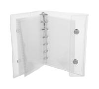 SAFIGLE Classeur A7 à 5 Anneaux Transparent Couverture Souple en PVC, 20 Pochettes Intérieures, Fermeture à Pression, pour Fournitures de Bureau et Agenda Portable