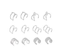 SAFIGLE Clip D'oreille Stylé En Métal Acier Multifonctionnel Pour Femmes Et Filles, Accessoire D'oreille Non Percé Pour Fête Et Usage Quotidien, Lot De 6 Paires