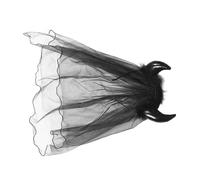 SAFIGLE Coiffe D'Halloween Bandeaux Accessoires Pour Cheveux Voile Coiffe Gothique Coiffe Cornes D'Antilope Couronne Du Jour Des Morts -Tête Costume Drôle Bandeau Maille Noir