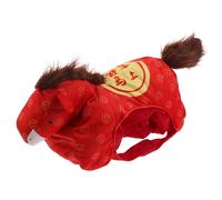 SAFIGLE Coiffe en Peluche de Cheval Rouge pour Nouvel An 2026 - Chapeau de Fête Décoratif et Accessoire Photo Créatif pour Événements, Cosplay et Séances Selfie - Couvre-chefs Animaux