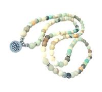 SAFIGLE Collier à Perles 108 Perles Naturelles Lotus, Bracelet en Pierre Naturelle 8mm, Bijoux Décoratifs pour Femmes, Léger et Unique, Adapté Usage Quotidien et Soirées