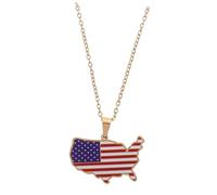 SAFIGLE Collier Acier Inoxydable Doré Forme De Carte Des Bijou Élégant Pour Femmes Parfait Pour Célébrations De Graduation Et Événements Patriotiques