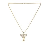 SAFIGLE Collier avec Pendentif Étoile de David Orné de Cristaux Bijou Hanoukka Cadeau Religieux