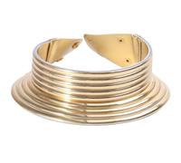 SAFIGLE Collier de Cou Exagéré Multicouche Style Africain Doré Accessoire de Clavicule en Tissu Bijou Ethnique pour Soirée Costumée et Séance Photo
