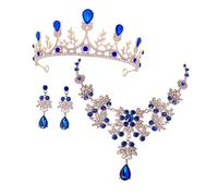 SAFIGLE Collier Et Boucles Oreilles Couronne Pour Fille Parure De Bijoux Pour Mariage Anniversaire Et Fête