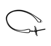 SAFIGLE Collier Homme Croix Acier Inoxydable avec Pendentif Punk Chaîne Électroplacée Stylée de Foi et Force Accessoire Mode Durable