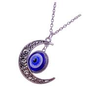 SAFIGLE Collier Lune Œil Créatif Unisexe Chaîne de Cou Décorative Bijoux Œil Bleu pour et Familles