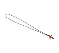 SAFIGLE Collier Pendentif Croix en Bois Marron Sculpté la Main, Bijoux Chrétiens Rustiques et Inspirants pour Femmes, pour Noël et Fêtes Religieuses