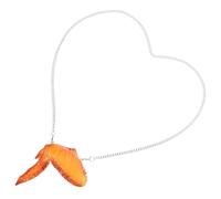 SAFIGLE Collier Pendentif Imitation Poulet Frit pour Adultes, Couleur Orléans, Chaîne en Pvc Léger, Décoration Amusante pour Costume Fête et Déguisement, Accessoire Original à Porter