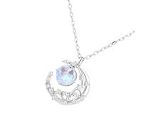 SAFIGLE Collier Pendentif Lune Minimaliste en Argenté Décoration de Cou Pendentif Croissant de Lune Collier Créatif pour Femme Accessoire Élégant pour Usage Quotidien et Présent