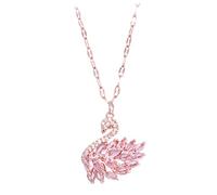 SAFIGLE Collier Ras Cou Élégant Rose avec Pendentif Forme de Cygne et Zircon Bijoux de Cou pour Femmes pour Fêtes