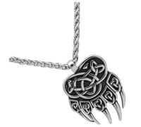 SAFIGLE Collier Viking Homme Pendentif Griffe D’ours Inoxydable Style Nordique Amulette Bijoux Pour Hommes Usage Quotidien Taille Unique